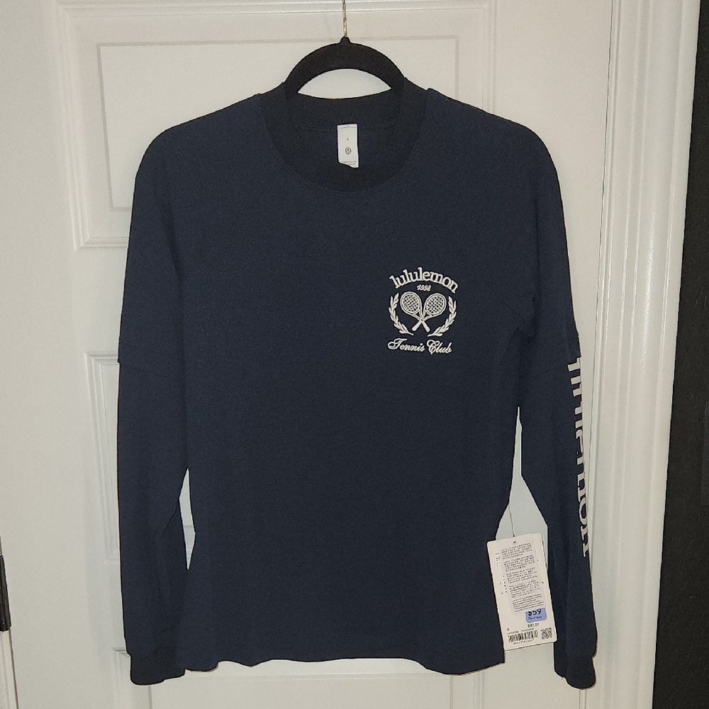 NWT Lululemon Athletica Dark Blue Long Sleeve Tennis Club Top Size 4